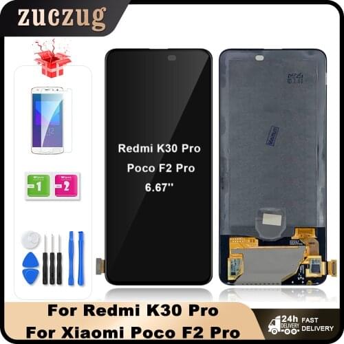 6.67" Original Super AMOLED For Xiaomi Poco F2 Pro LCD Display Touch Screen Digitizer Assembly For Redmi K30 Pro