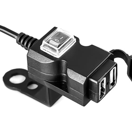 12V-24V Dual USB Motorbike Motorcycle Handlebar Charger Adapter Waterproof Power Supply Socket for iphone samsung huawei