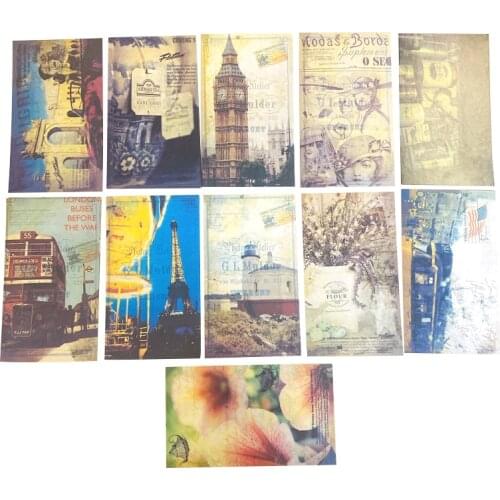 20 Pcs/pack Vintage Paris Business Card Set Memory Postcards Mailed Greeting Card Office&School Supplie
