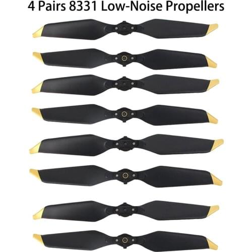 4 Pairs 8PC DJI Mavic Pro Platinum 8331 Low Noise Quick-Release Propellers ( Golden/Silver ) for Mavic Pro Accessories Free Ship