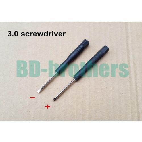 88mm Mini Screwdriver 3.0 Phillips / 3.0mm Slotted Flathead Straight Screwdrivers Black Open Tool for Repair 1000pcs/lot