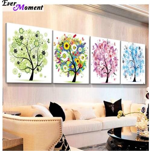 Diamonds Embroidery Spring Summer Autumn Winter Four Seasons Tree Diamond Painting Cross Stitch Diamond Mosaic DIY Craft ASF257