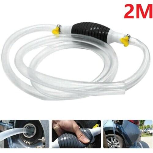 High Flow Siphon Hand Pump Portable Manual Car Fuel Transfer Pump with 2M Syphon Hose