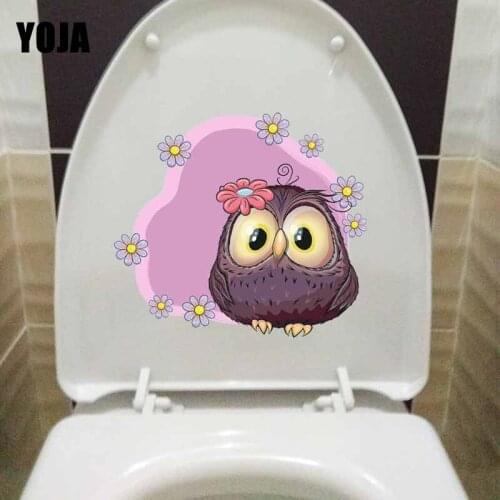 YOJA 21.6X19.5CM Colour Creative Cute Owl Wall Stickers Bedroom Home Decor Toilet WC Decal T5-0598