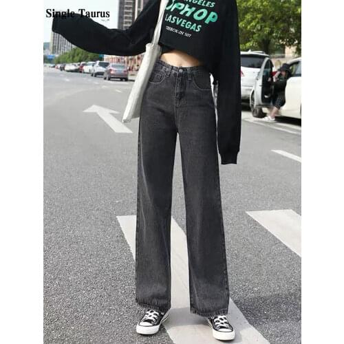 High Waist Vintage Jeans Women Fashion Streetwear Preppy Style Casual Wide Leg Denim Pants Girls Loose Boyfriend Mon Jeans Mujer