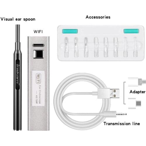 3.9MM 2MP 720P WIFI Earpick Endoscope 3in1 USB Otoscope inspection Borescope Ear Camera Earscope Cleaner HD For android