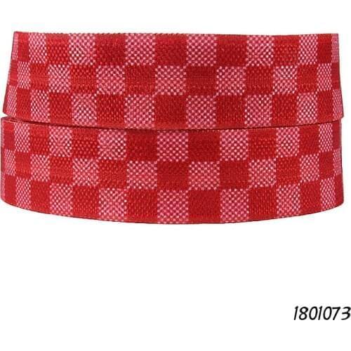 FLRA FOE July 4th red plaid ombre elastic ribbon for packing