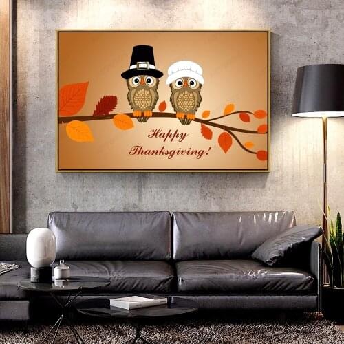Forbeauty Oil Canvas Painting happy_thanksgiving_day For Home Decoration Wall Art