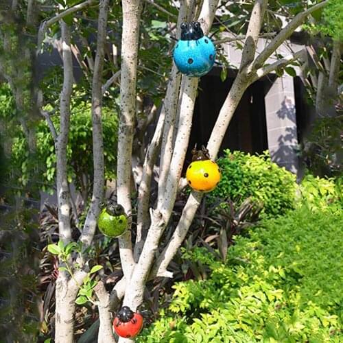 Hot Sale 4PCS/Set Metal Cute Ladybugs Beautifully Bling Color Garden Fence Wall Art Decoration Outdoor Wall Sculptures