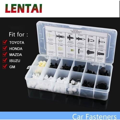 LENTAI For Peugeot 206 307 407 308 207 508 Seat leon ibiza Lifan 1Set Mixed Car Fender Bumper Nylon rivet Clip Fastener with box