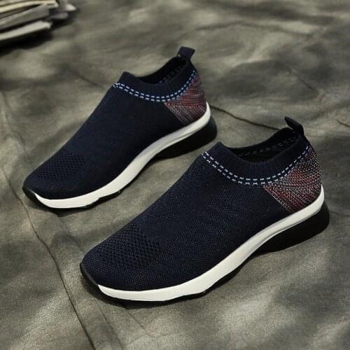 Llogai Mens Light Sneakers Women Breathable Textile Uppers Outdoor Comfortable Cushioning Walking Sock Shoe Sport Casual Shoes