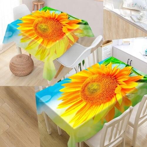 Best Sunflower Beautiful Custom Table Cloth Rectangular Oxford Print Waterproof Oilproof Square Table Cover Party Tablecloth