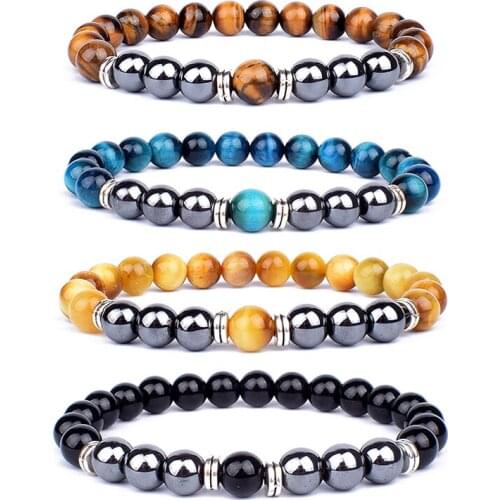 Magnetic therapy Health care Loss Weight Effective Lava Tiger Eye Bracelets slimming Stimulating Acupoints Arthritis Pain Relief
