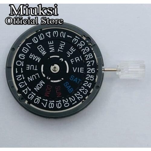 Brand New Original NH36 Black Date Week Automatic 3 Oclock Crown 3.8 O'clock Crown Watch Movement Mechanical Replacement Parts