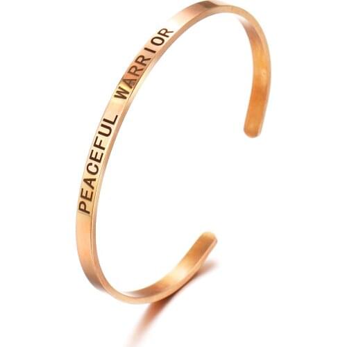 PEACEFUL WARRIOR fashion Inspirational wist Bracelet Men Vintage Bracelets Bangles For Women Men Jewelry 1PCS