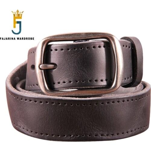 FAJARINA Mens Top Layer Cowhide Leather Belt Mens Casual Style Belts for Men Pants Jeans Accessories 10 Years Used N17FJ925