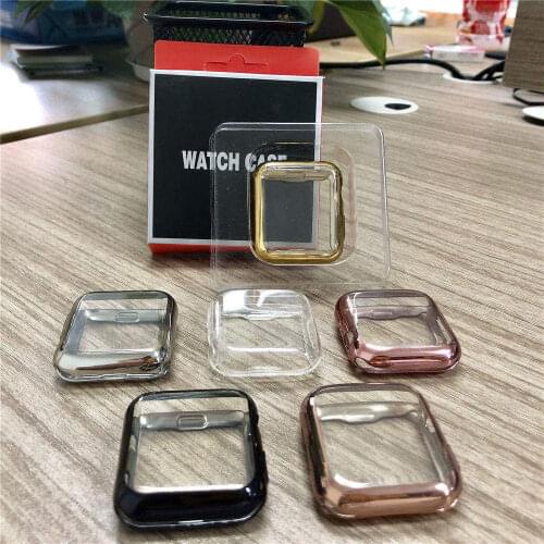 Soft Plating TPU Scratch Proof Cover for Apple Watch SE Case Series 6/5/4/3/2 Full Protective Bumper for iWatch 44/40mm 42/38mm