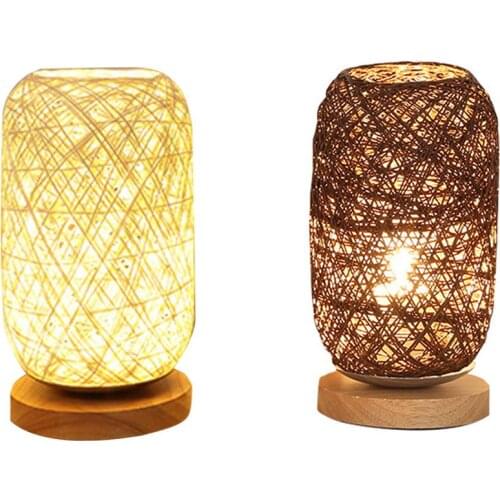 Table Lamp LED USB Solid Wooden Night Light Decoration For Bedroom Lighting Lights