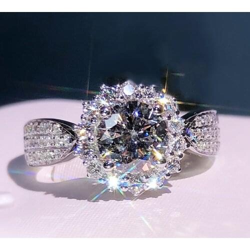 2020 New Luxury Classic Shine Zircon Wedding Rings For Women Trendy Silver Color Female Bride Jewelry Valentine Party Gifts