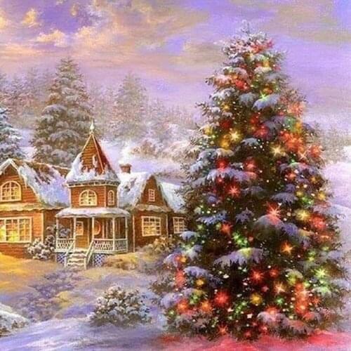 Meian Christmas Diy Christmas Tree 11ct Cross Stitch Embroidery Needlework Set Printed Cotton Thread Home Decor For Living Room