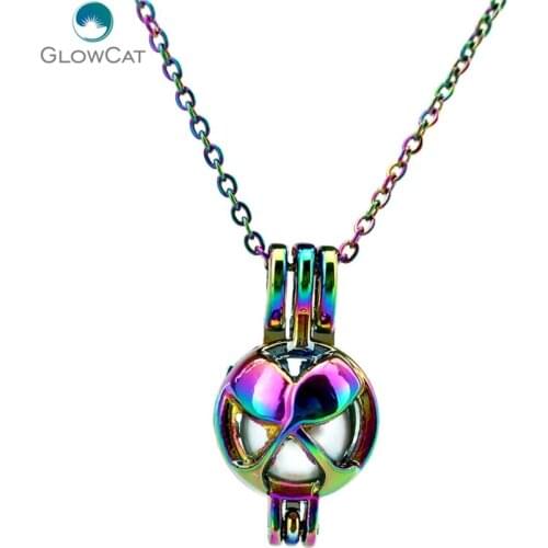 C618 COLORS cross-cupped wine wineglass Necklace Pendant Aroma Essential Oil Diffuser Locket Necklace