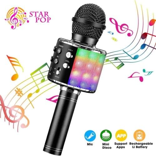 WS858 Portable Bluetooth-compatible Karaoke Microphone Wireless Professional Speaker Home KTV Handheld Microphone