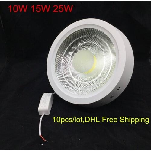Surface Mounted 10W 15W 25W LED Indoor light AC85-265V LED Ceiling Downlight Warm/Natural/Cold White 10pcs/lot,DHL Free shipping