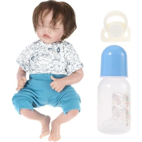 48cm Realistic Doll Soft Silicone Vinyl Sleeping Baby Boy Closed Eyes Lifelike Birthday Gift Toy