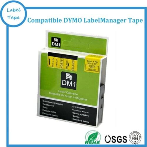 Compatible DYMO D1 40918 black on yellow 9mm label tapes