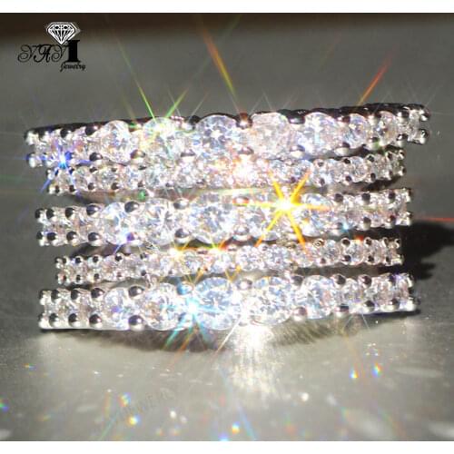 YaYI Jewelry Fashion Princess Cut Prong Setting White AAA+ Cubic Zirconia Silver Color Engagement Wedding Precious Gift Rings