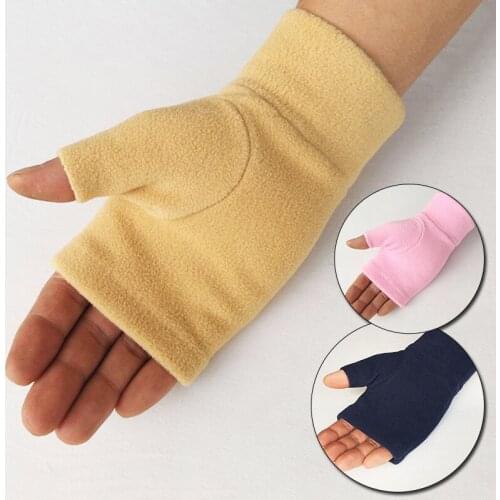 Winter Half Finger Running Fitness Gloves Man Women Fleece Touch Screen Fingerless Warm Mittens Windproof Velvet Driving Gloves