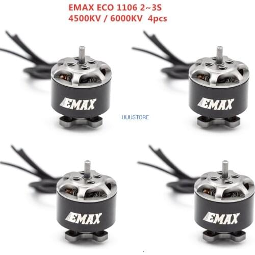 1/2/4PCS 2020 New EMAX ECO 1106 2~3S 4500KV 6000KV CW Brushless Motor For FPV Racing Drone Frame Kit Toothpick Airplane