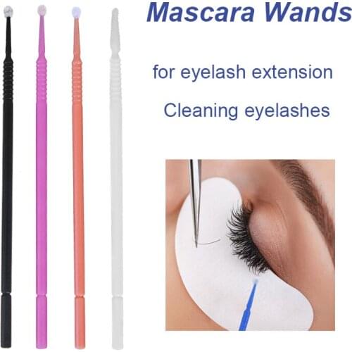 100pcs Disposable Mascara Wands Applicator Micro Eyelash Extension Brush Cotton Swab for Dentists Makeup Cometic Tools Supplies
