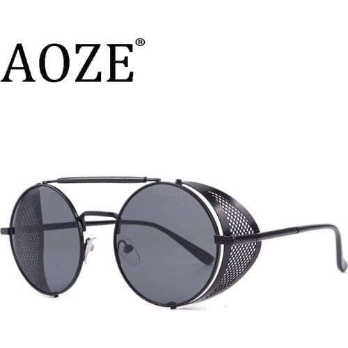 2021 fashion brand Designer Retro Round Steampunk Sunglasses Round Steam Punk Metal Sunglasses Men Women UV400 Gafas 66247