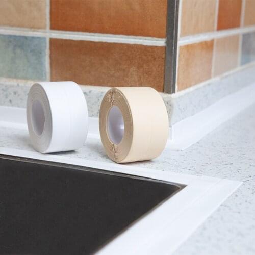 3.2mx22mm Windows Bath Tape Sealing Strip Pvc Kitchen Waterproof Wall Sticker Self-adhesive Seam Toilet Corner Tape Sealant