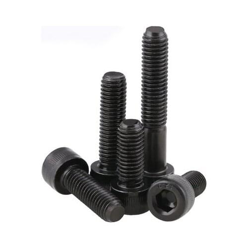 5pcs 1/4-20 allen screws inner hexagon screw circle column head cup bolts knurled bolt system 12.9 class high strength black
