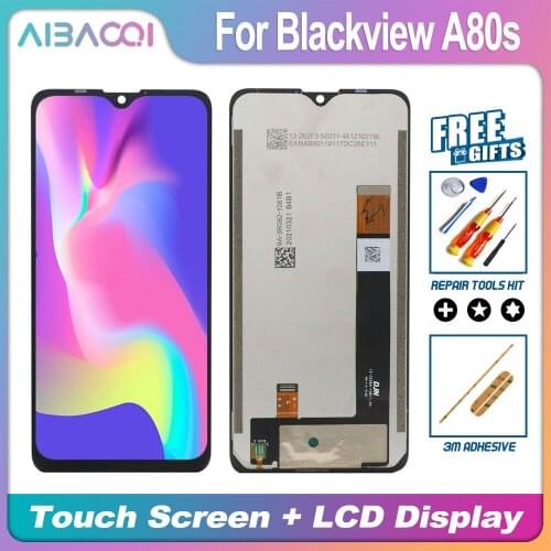 AiBaoQi Brand New 6.21 Inch Touch Screen+LCD Display+Frame Assembly Replacement For Blackview A80S Android 10 Phone
