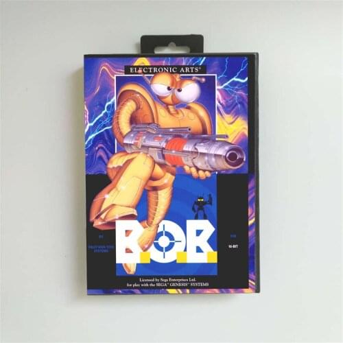 B.O.B BOB - USA Cover With Retail Box 16 Bit MD Game Card for Sega Megadrive Genesis Video Game Console
