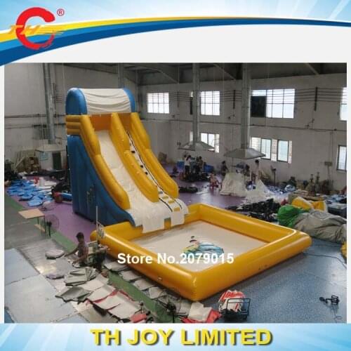 Free air ship to door! giant inflatable water slide,commercial party rental inflatable water slide with big pool for kids