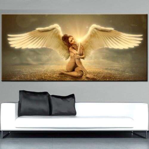 Large Golden angel Nude girl With wings 5d diy diamond painting mosaic diamond embroidery rhinestone art Halloween gift,N944