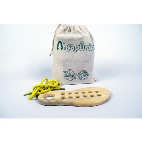 Wood Product Wood Shoes Lacing and Ip Flaring Toy Wooden Educational Toy