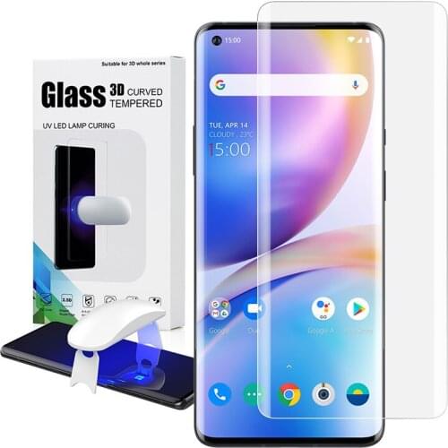 For Oneplus 8 Pro Protective Film Screen Protector Tempered Glass Full Cover UV Glass On 1+8 Pro Mobile Phone Accessories
