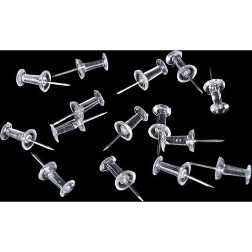 40pcs Pushpin Transparent Push Pins Notice Board Map Thumb Tacks Point Set