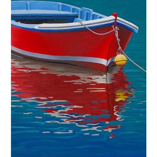 "Drifting Boat" Picture DIY Digital Oil Painting by Number Painting Christmas Birthday Unique Gift