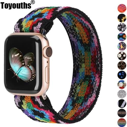 Toyouths Elastic Scrunchie Strap for Apple Watch SE 38mm 40mm Leisure Replacement Band for iwatch Series 6 5 4 3 2 1 42mm 44mm