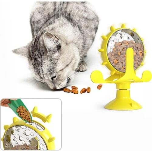 Interactive Pet Cat Toys Funny Windmill Spinning Toys for Cats Dogs Leak Food Pet Cat Dog Toys Kitten Slow Feeder Pet Supplies