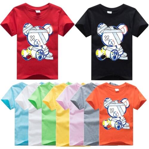 Kawaii New Cartoon Summer Boys Cotton T-shirt Girls Funny Children Tshirt Kids Tops Cartoon Graphic Tees 2 4 6 8 10 12T