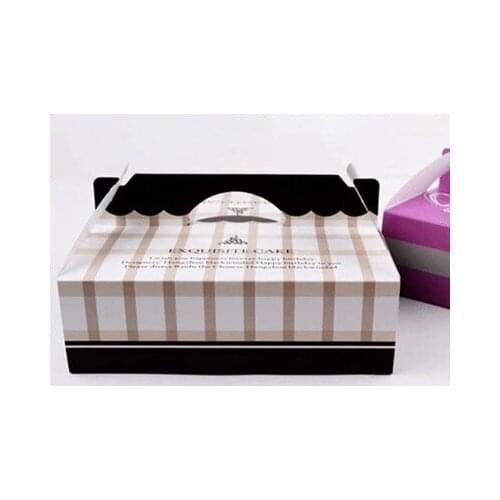 20.5x20.5x6.5cmCoffee lattice 8 inch cheese cake box food packing portable bread pizza sushi hamburger box 100pcs/lot