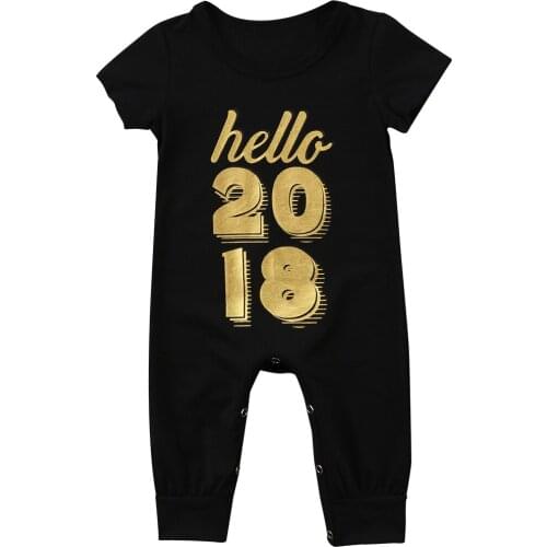 Summer new arrival rompers Newborn Boy short sleeve black Romper Jumpsuit Hello Letter 2018 Clothes Playsuit Sunsuit 0-24Month