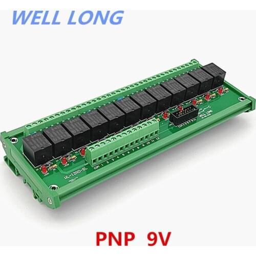 DIN Rail Mount 12 Channel PNP Type 9V 15A Power Relay Interface Module,HF JQC-3FF-9V-1ZS Relay